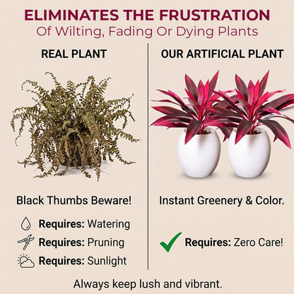 💥BUY 1 GET 1 FREE (2 PCS)🔥Artificial Boston Fern & Dragon's Blood Tree Plants